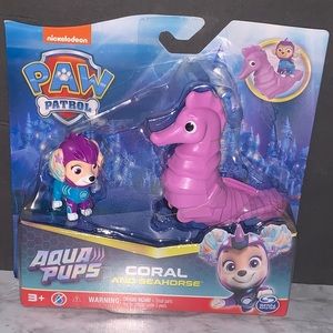 NEW! Paw Patrol Aqua Pups Coral & Seahorse Action Figures